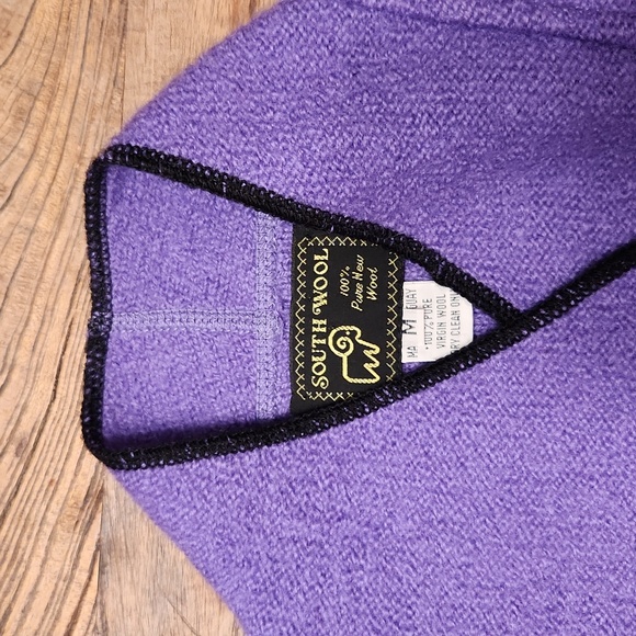 South Wool purple and black bias zippered wool sweater - Picture 5 of 5